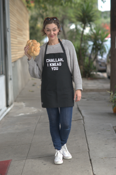 Challah Hub Elina street apron - photo by Jackson Davis