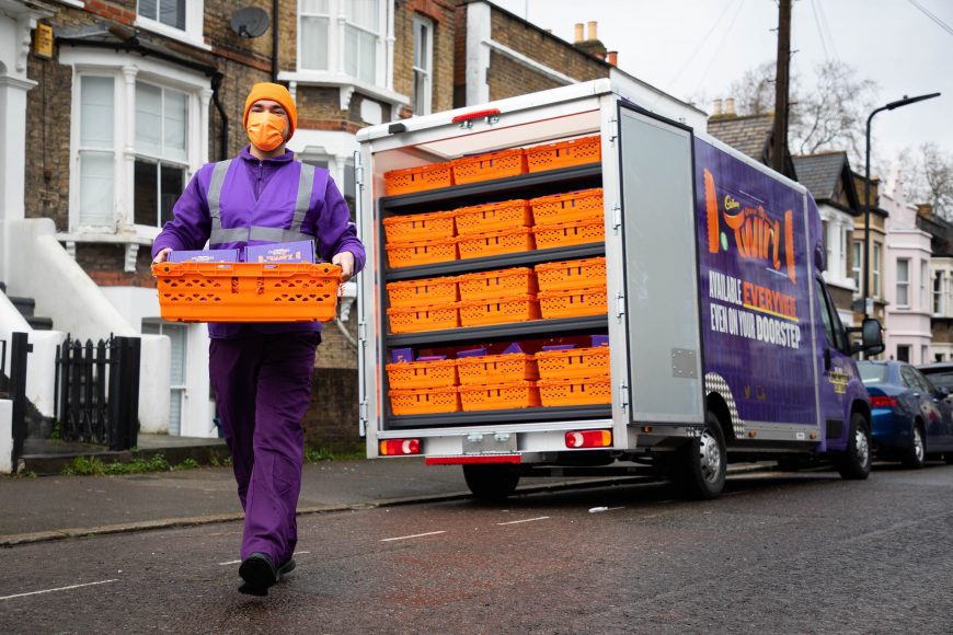 Cadbury Twirl Orange Unlimited Edition deliveries, London. PA Photo. Picture date: Monday February 15, 2021:  David Parry/PA Wire