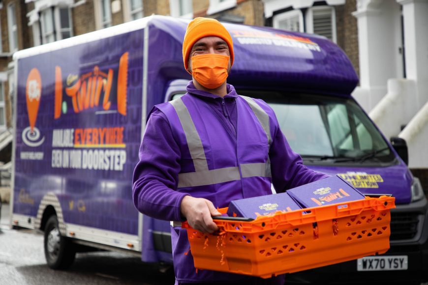 Cadbury Twirl Orange Unlimited Edition deliveries, London. PA Photo. Picture date: Monday February 15, 2021: David Parry/PA Wire