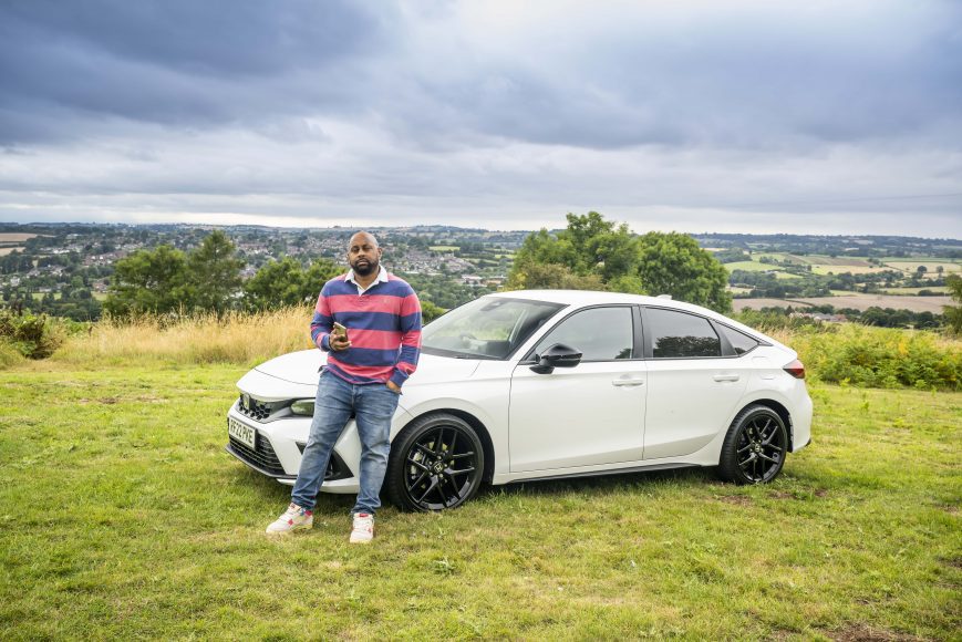 Verge Magazine CEO Andre Dixon with the all new Honda Civic e:HEV
