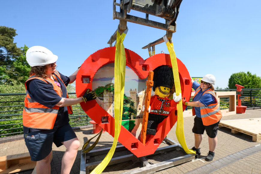 Model makers Paula Laughton and April Landers at LEGOLAND Windsor Resort put finishing touches as they get the park ready to welcome guests to LEGO Festival. The Festival is running on selected dates from May 3 to June 8. Families can experience five different play-zones including the Music Zone, Dance Zone, Creative Zone, Chill Out Zone and Gaming to take their playtime to next level. HANDOUT PHOTO. FREE EDITORIAL USE