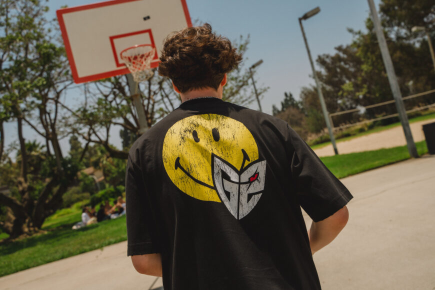 Trent Black Smiley Tee Back
