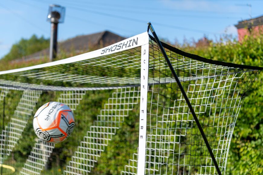 Easy setup – Shoshin’s quickfire goals (pictured) are designed for fast assembly and durable use