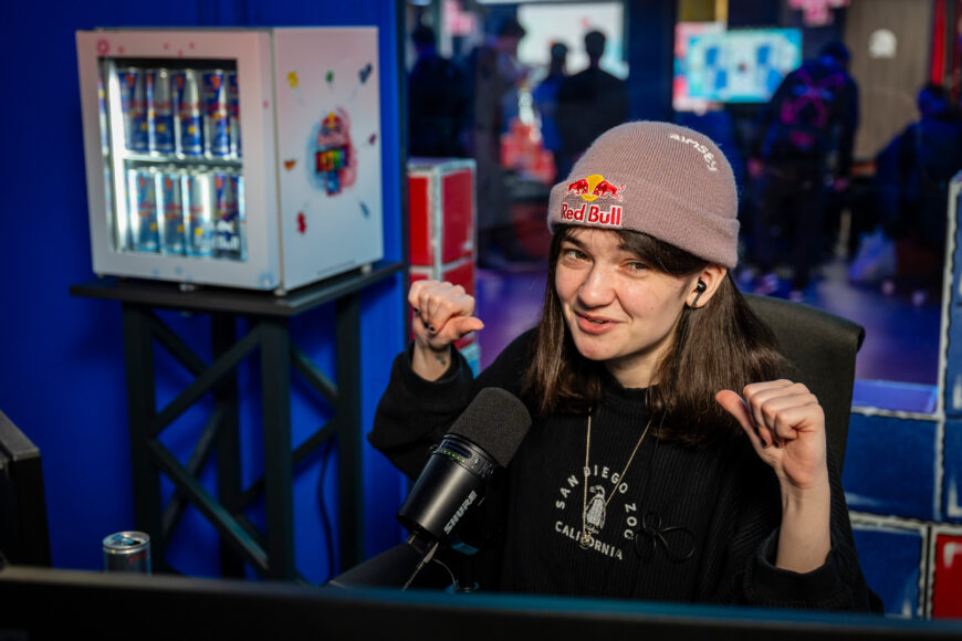 Aimee ‘Aimsey’ Davies streams live from the Red Bull Tetris UK Final, London, United Kingdom on 15th November 2025 // Mark Roe / Red Bull Content Pool // SI202511170376 // Usage for editorial use only //