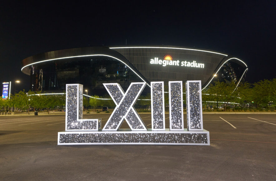 LXIII in front of Allegiant Stadium