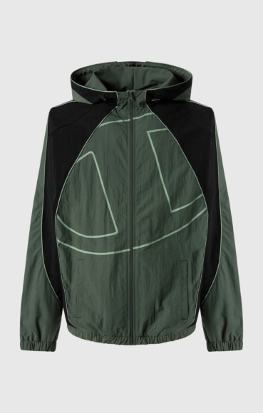 Champion - Men_s Loose Fit Full-Zip Woven Nylon Hoodie Green - £75 - www.championstore.com
