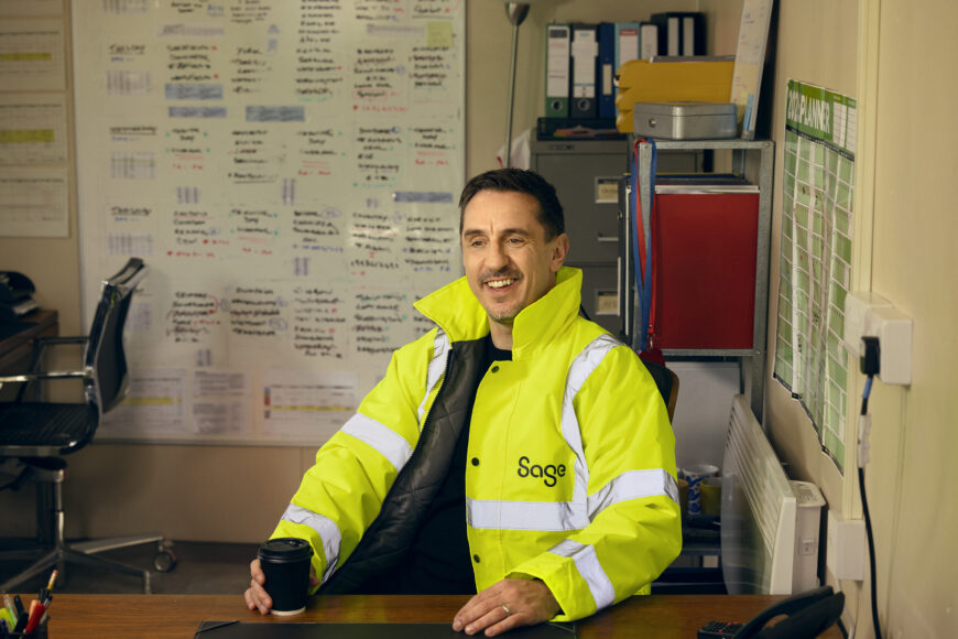 Sage teams up with Gary Neville to announce hi vis sponsorship for sole traders - 1