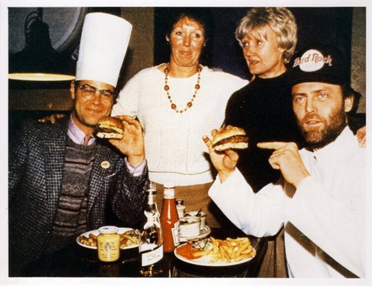 5. Hard Rock Cafe - Servers Eve & Rita, with Founder Isaac Tigrett and Actor Dan Akroyd